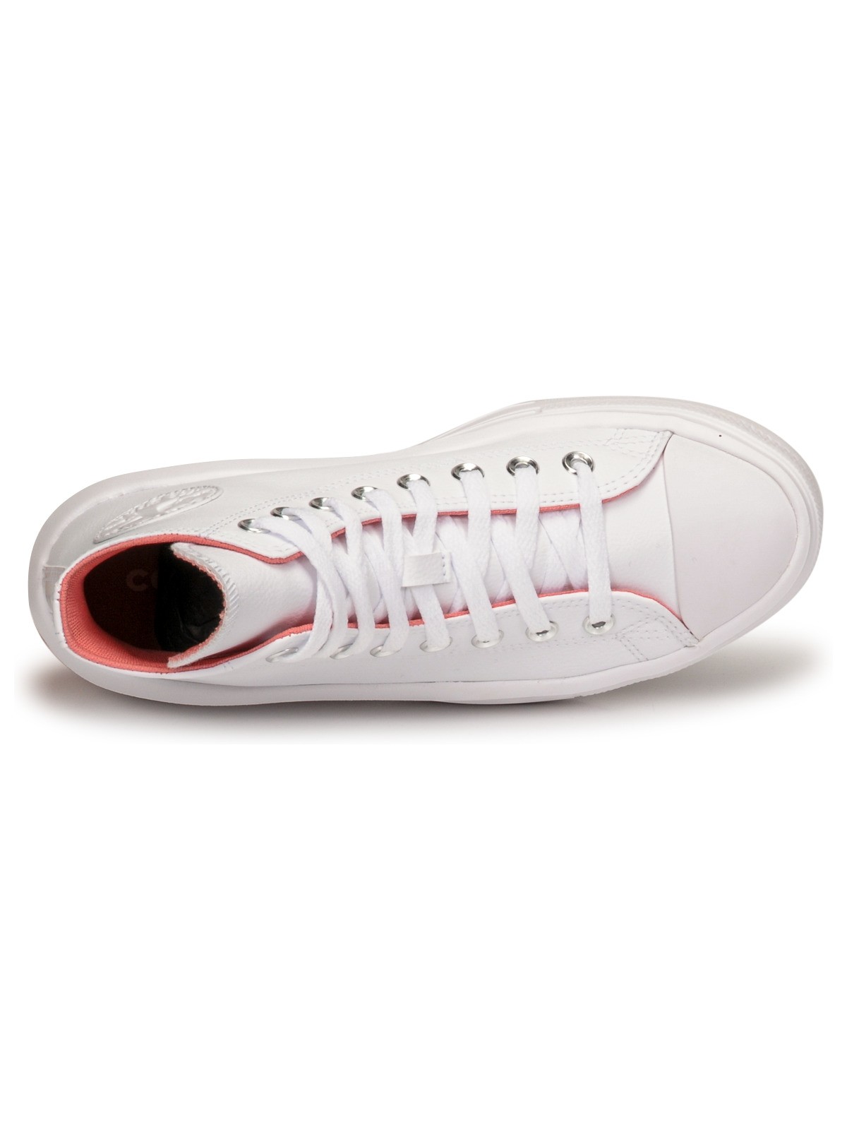 Converse Chuck Taylor all star Move cuir plateforme blanc