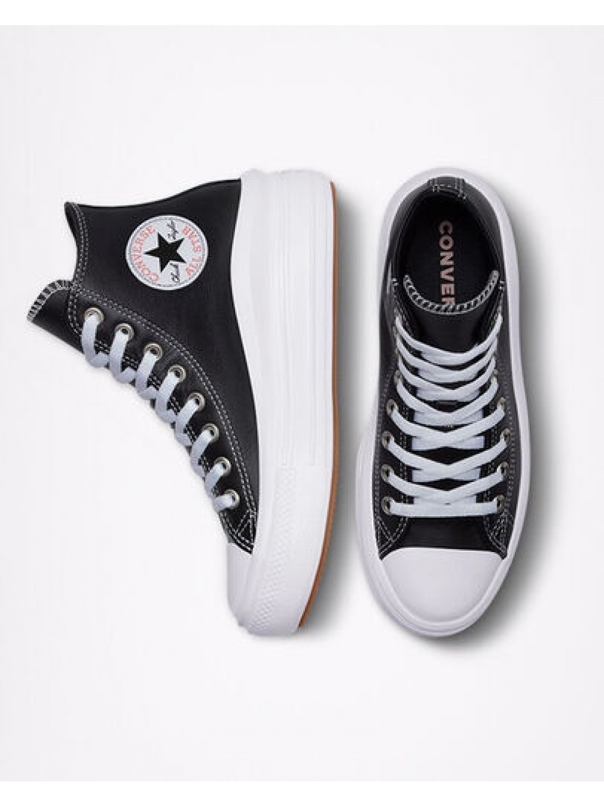 Converse Chuck Taylor all star Move plateforme cuir noir