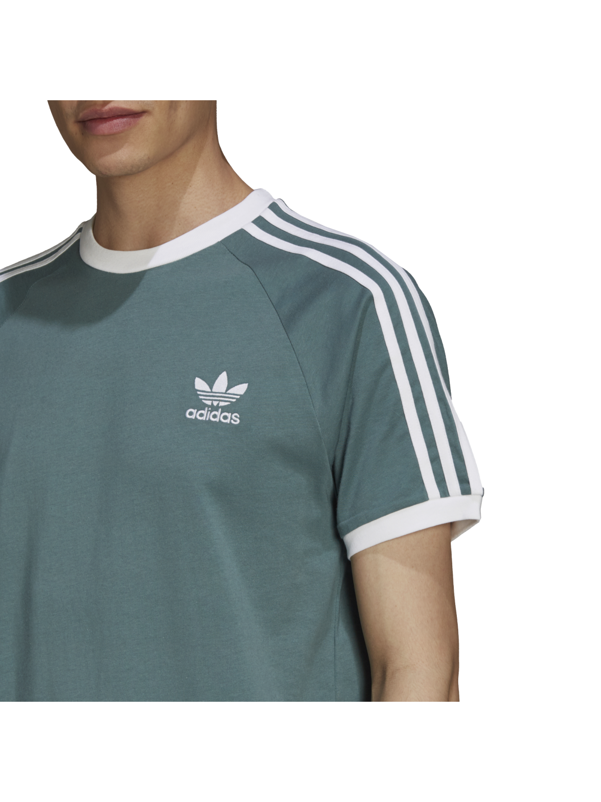 ADIDAS GN3479 Tee- Shirt 3 bandes Celadon / blanc